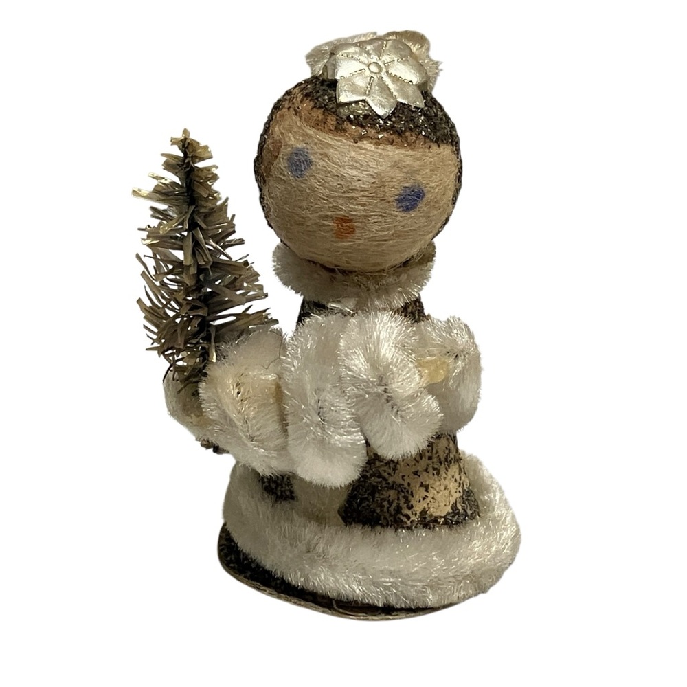 Vinatge Japan Pipe Cleaner Glitter Miniature Angel MCM
